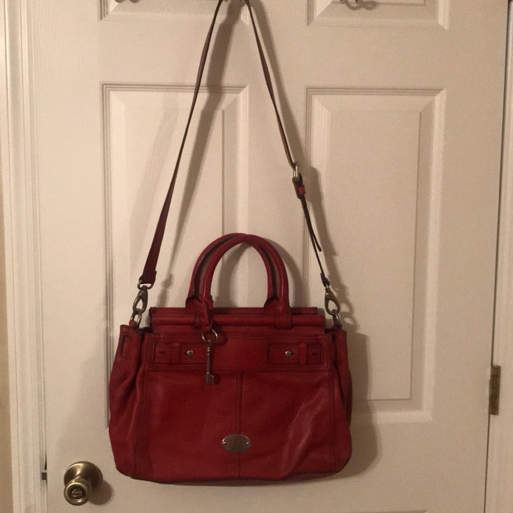 Fossil Red Crossbody Bag